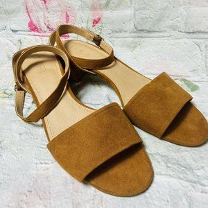 Loft Ann Taylor Women SZ 9.5 Brown Suede Open toe